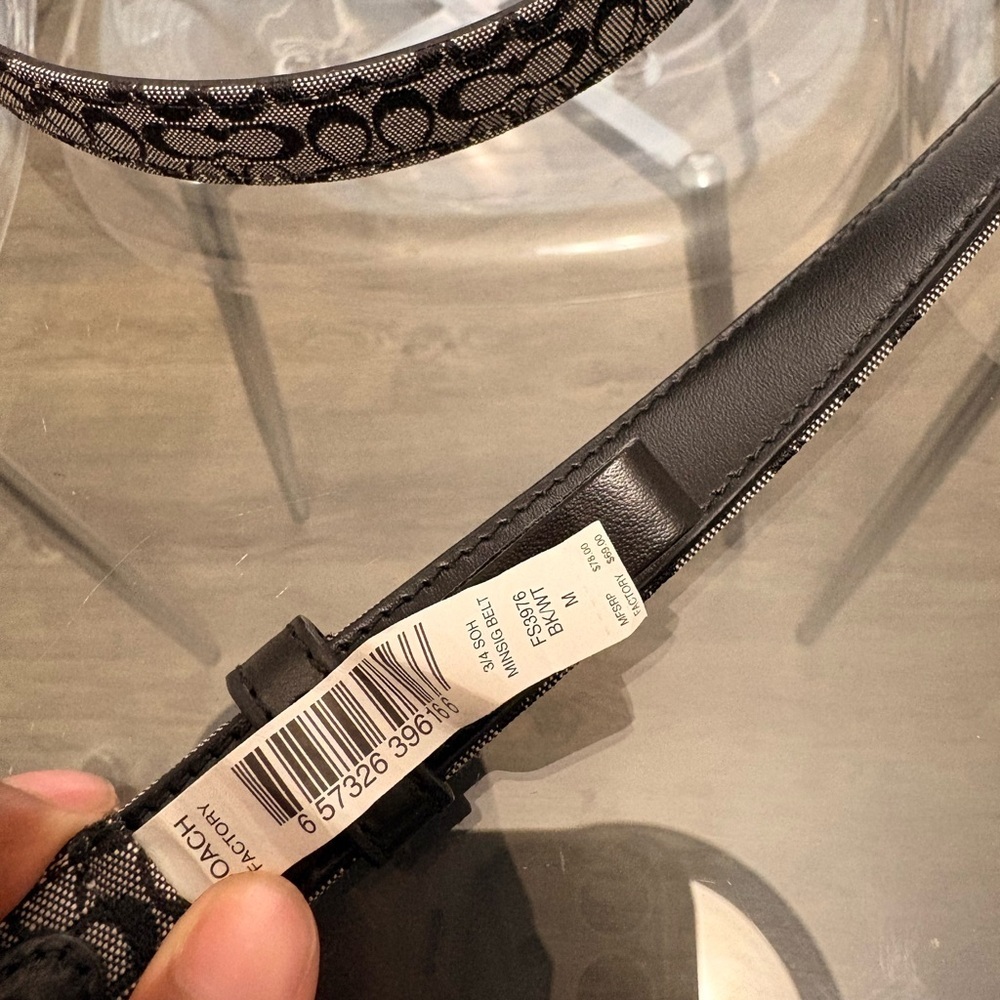 Coach Signature Black and Gray Women's Belt - Picture 3 of 4